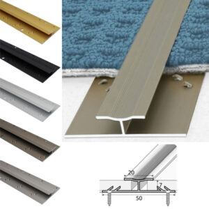 Aluminium Twin Grip Carpet Profile With 18um Protective Coating