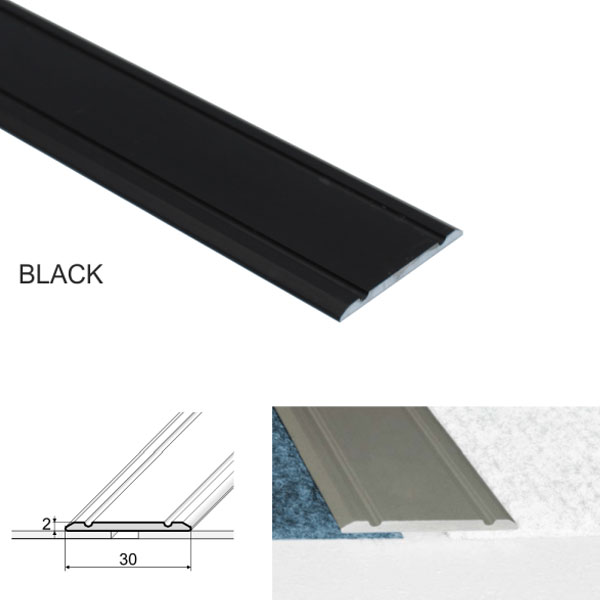 BlackSelf Adhesive Aluminium Flat Door Threshold
