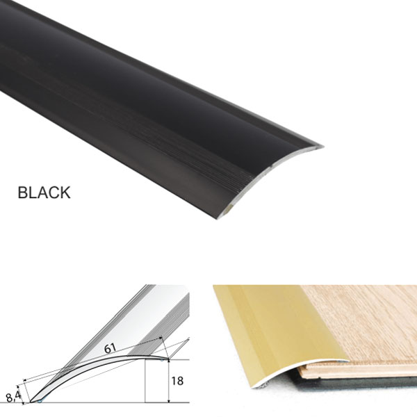 BlackSelfAdhesiveAluminiumDoorFloorTrim