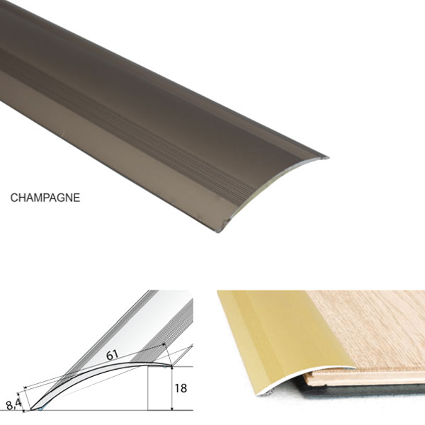 Champagne Self Adhesive Aluminium Door Floor Trim,
