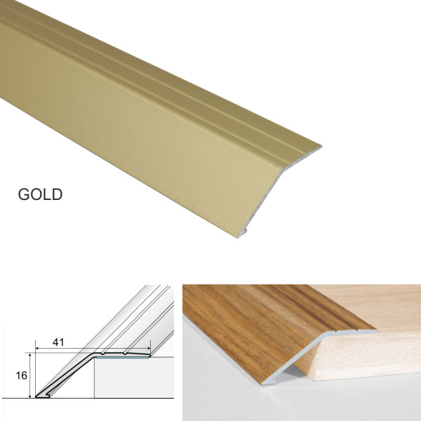 Gold Anti-Slip Aluminium Door Thresholds Ramp Self Adhesive