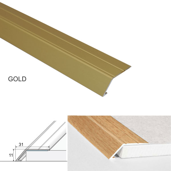 GoldAluminiumDoorThresholdsRampSelfAdhesiveForConnectingWooden