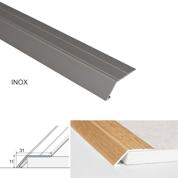 Inox Aluminium Door Thresholds Ramp Self Adhesive For Connecting Wooden