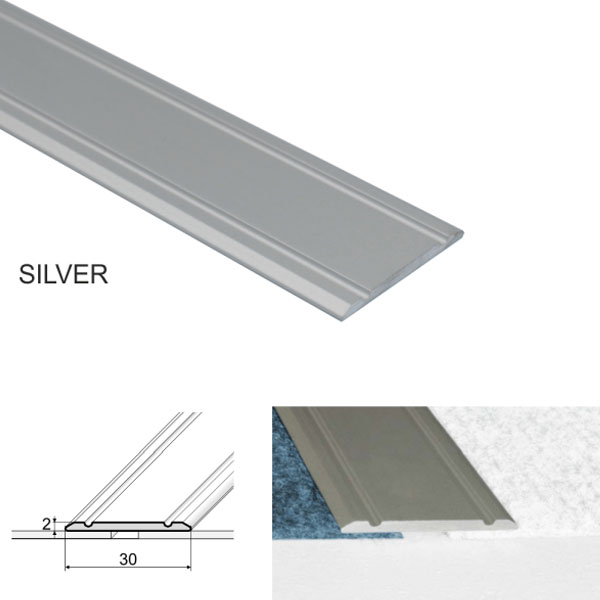 SilverSelf Adhesive Aluminium Flat Door Threshold