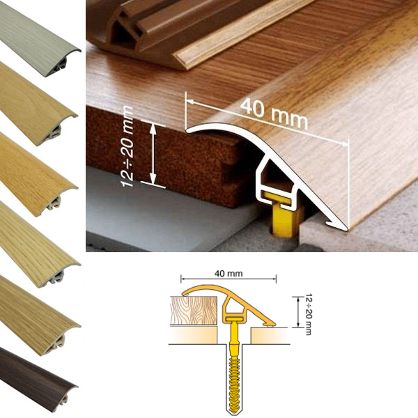 40mm Wood Effect UPVC Door Threshold