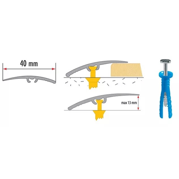 Silver Aluminium Door Threshold Carpet Cover Strip for Floor Transitions - Image 2