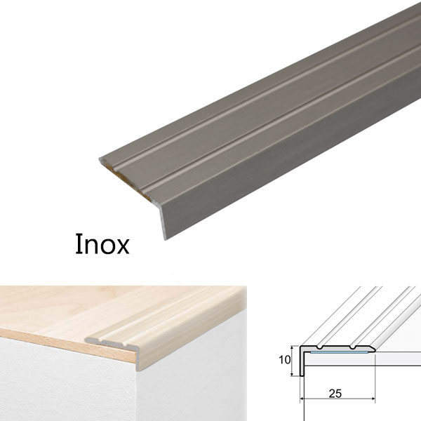 Aluminium Anti Non Slip Stair Edge Nosing Inox