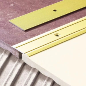 Aluminium Screw Fix Door Floor Flat Drilled Fluted Edging Bar Threshold Trim