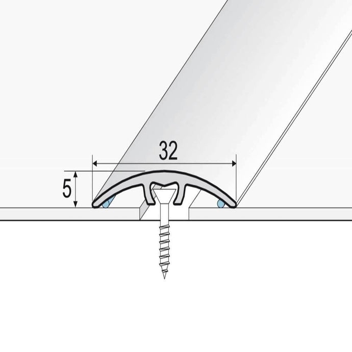 Aluminium Wood Effect Door Threshold for Laminate to Carpet Floor