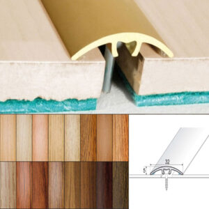 Aluminium Wood Effect Door Threshold for Laminate to Carpet Floors