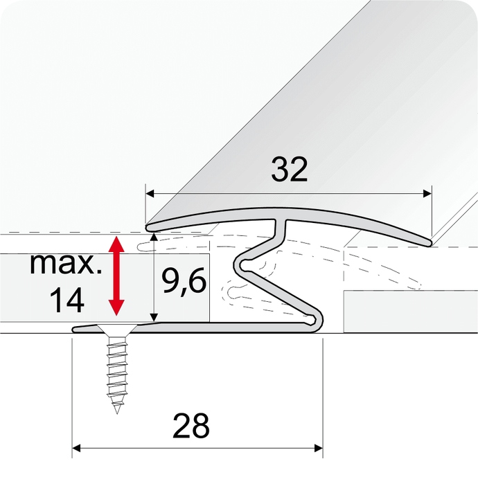 AluminiumWoodEffectDoorThresholdsForVinyl,Carpet,Laminate,WoodenFloor