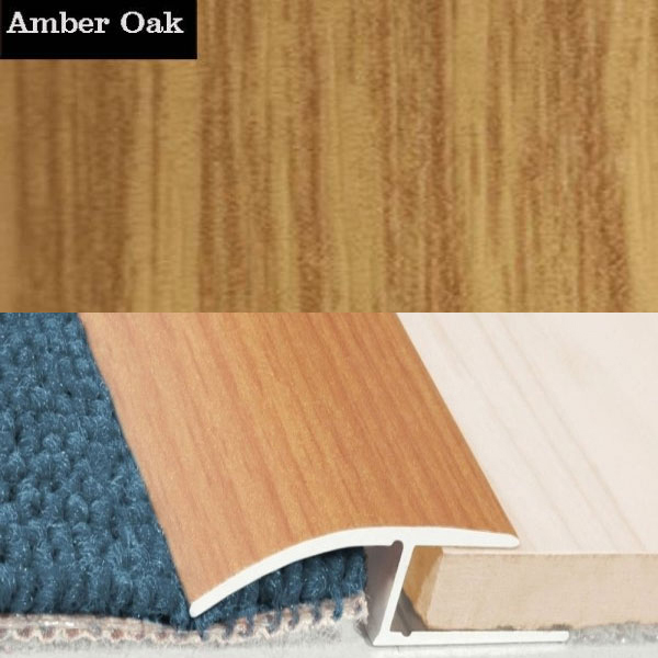 Amber Oak Aluminium Wood Effect Door Threshold