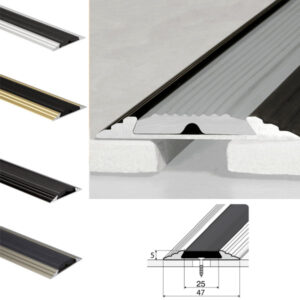 Anodised Aluminium A10 Flat Non-Slip Door Threshold 50mm