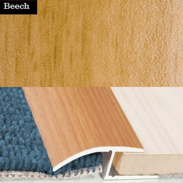 Beech Aluminium Wood Effect Door Threshold
