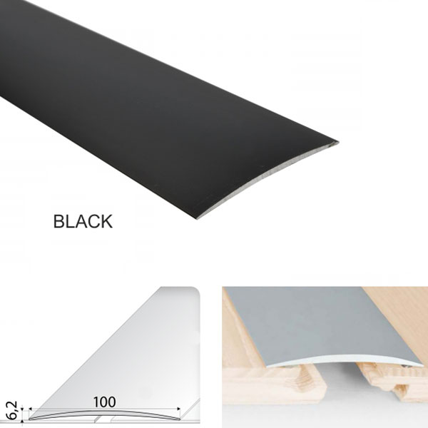 Black Aluminium Self Adhesive Door Threshold Floor Trim for wooden, laminate, vinyl, Tiled Floors