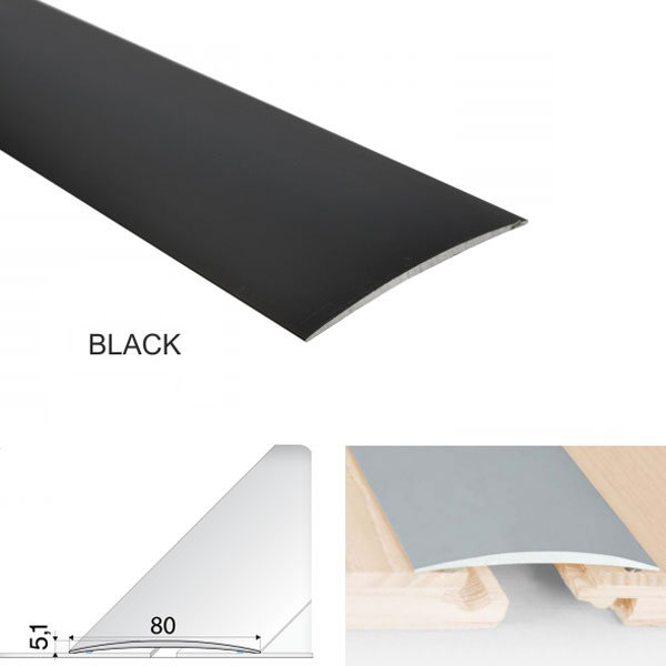 Black Anodised Aluminium Self Adhesive Door Threshold Floor Trim