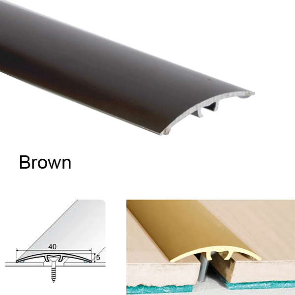 Brown 40mm Anodised Aluminium Door Threshold for connecting wooden