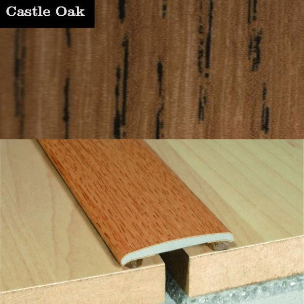 Castle Oak Aluminium Wood Effect Self Adhesive Door Threashold Door Floor Trim