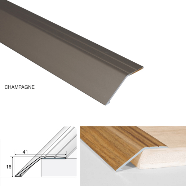 Champagne 41mm Anodised Aluminium Door Threshold Ramp Profile
