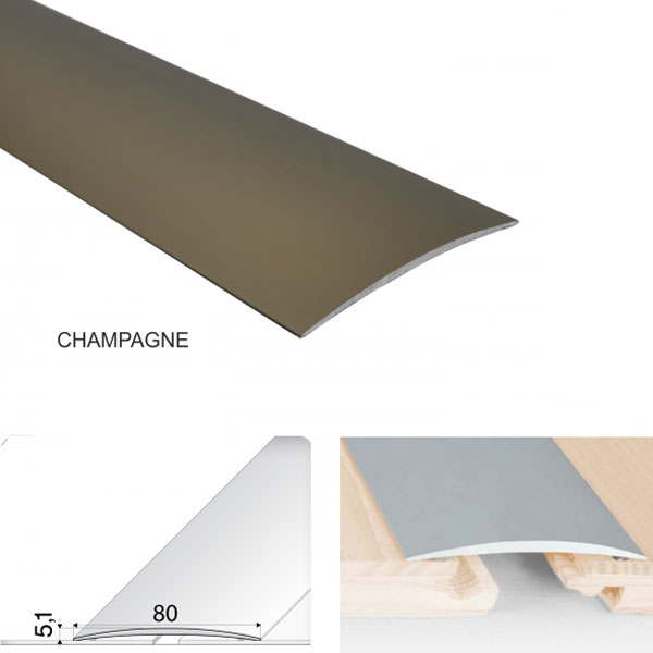 Champagne Anodised Aluminium Self Adhesive Door Threshold Floor Trim