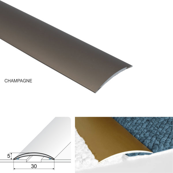 Champagne30mm Anodised Aluminium Self Adhesive Door Threshold floor trim