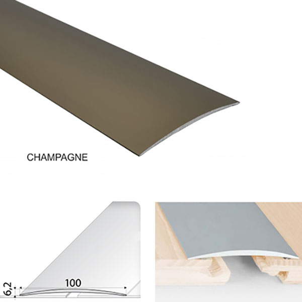 ChampagneAluminium Self Adhesive Door Threshold Floor Trim for wooden, laminate, vinyl, Tiled Floors