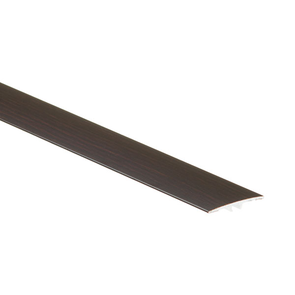 Dark Walnut 35mm Flat Aluminium Wood Effect Door Edging Bar Trim Threshold Laminate