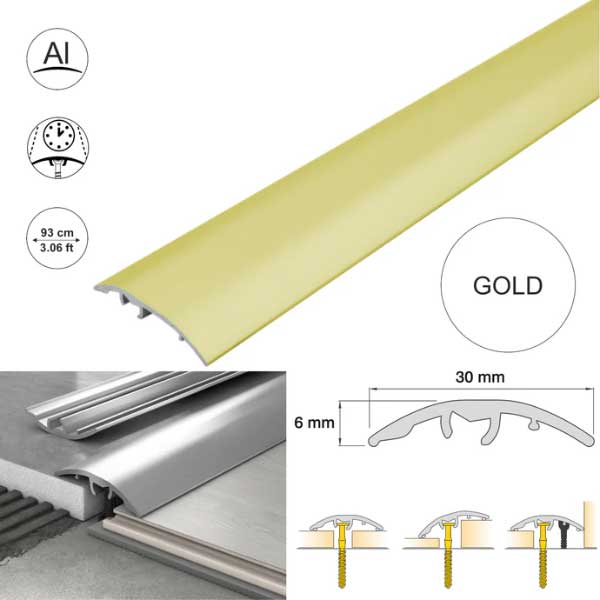 Gold 30mm Aluminium Door Bar Threshold Strip for Multi-Purpose Floor Trim