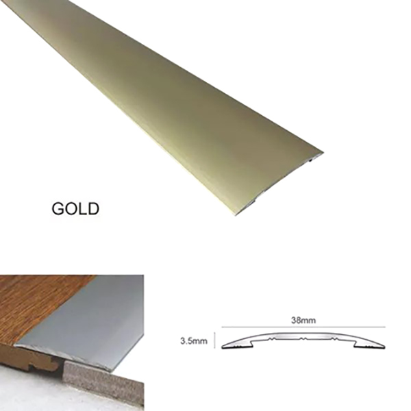 Gold 38mm Self Adhesive Euro Cover Strip Wood Vinyl Tile Door Bar Threshold Trim