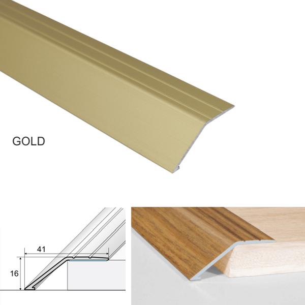 Gold 41mm Anodised Aluminium Door Threshold Ramp Profile Screwfix