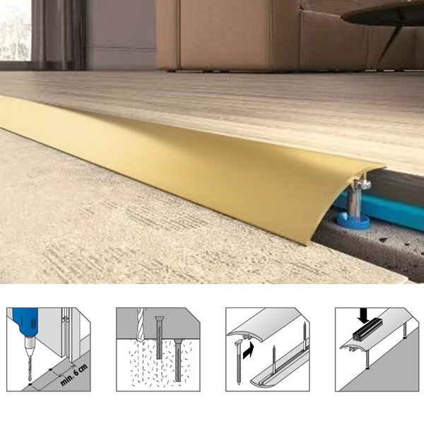Gold Almunium Door Bars Threshold Strip Transition Trim Laminate Tiles