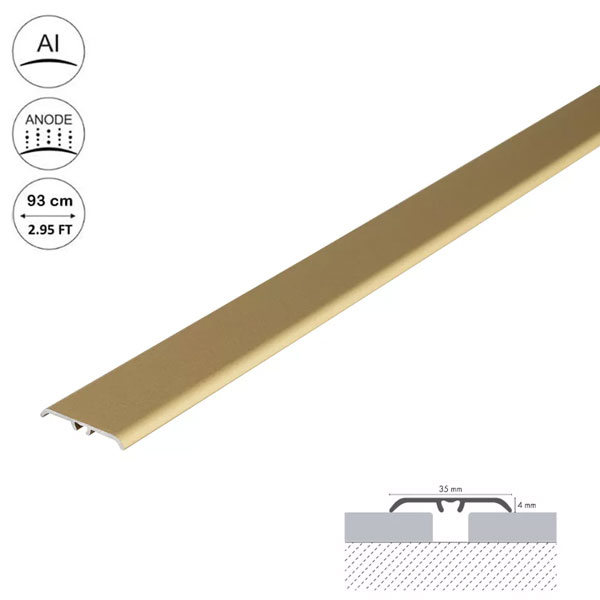 Gold Aluminium Door Bars Threshold Strip Transition Trim Laminate Tiles
