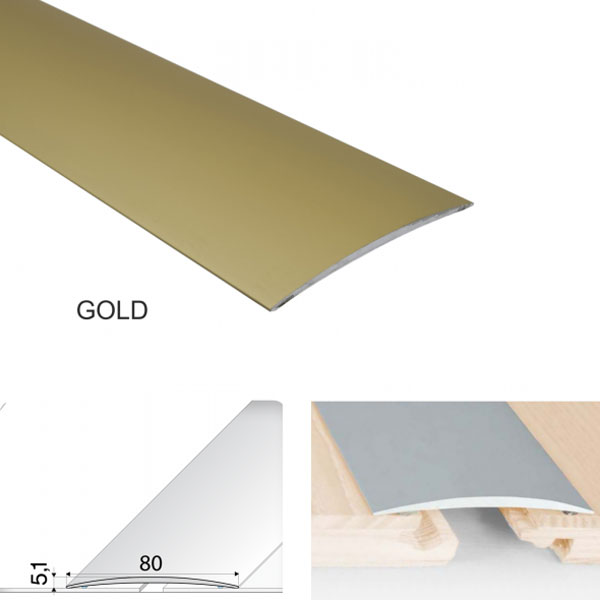Gold Anodised Aluminium Self Adhesive Door Threshold Floor Trim