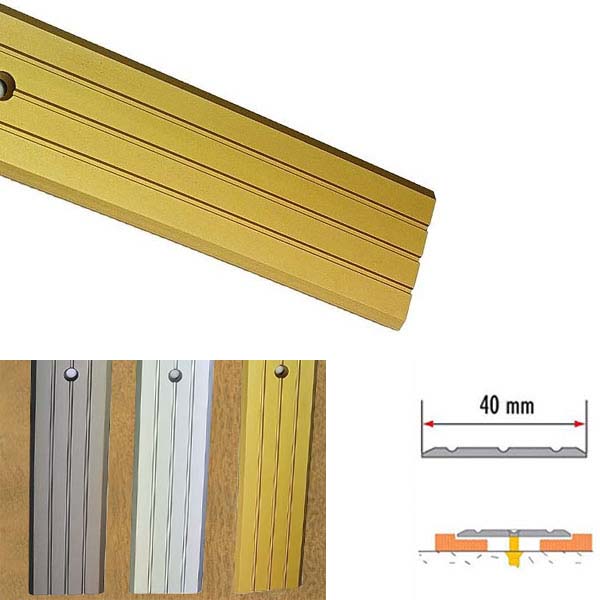 GoldAluminium Robust Rail Drilled For Doorways And Room Entryways