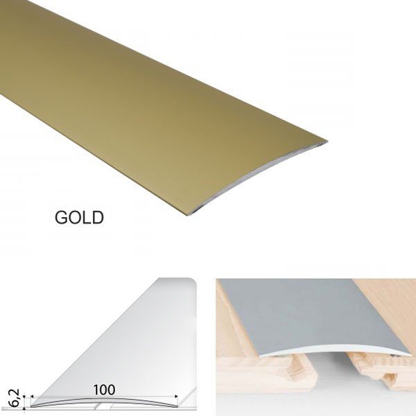 GoldAluminium Self Adhesive Door Threshold Floor Trim for wooden, laminate, vinyl, Tiled Floors