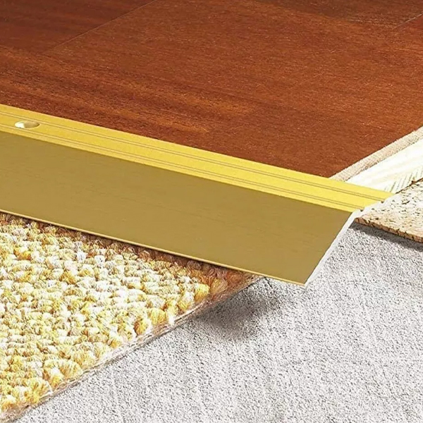 GoldAluminiumDoorTrimForLaminateFloorsatDifferentLevels