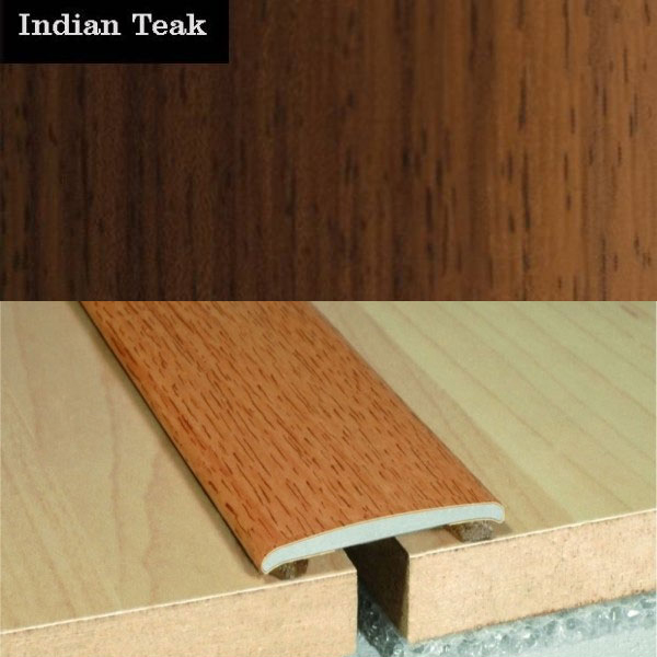IndianteakAntiqueOak 35mmFlatAluminiumWoodEffectDoorThreasholdsSelfAdhesive