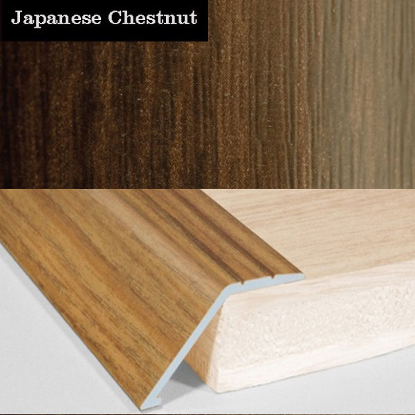 Japenese chasnutAluminium Wood Effect Door Floor Trim Carpet Threshold Ramp Transition
