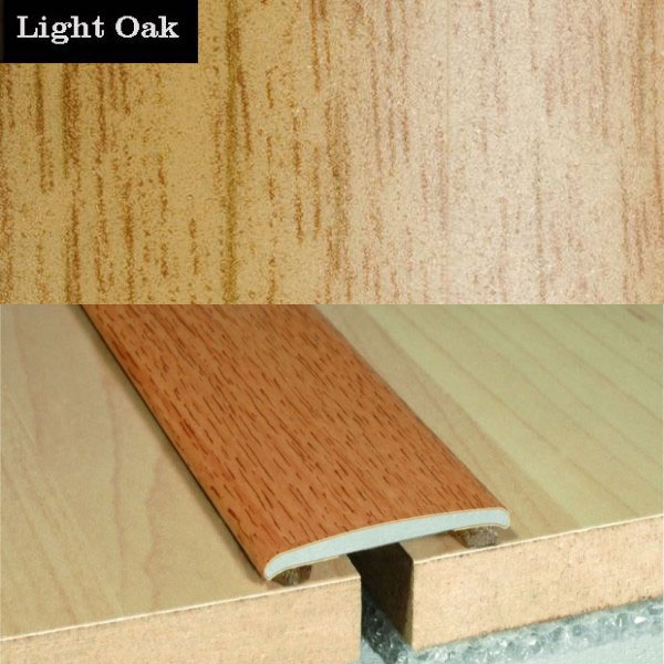 Light Oak 35mm Flat Aluminium Wood Effect Door Threasholds Self Adhesive