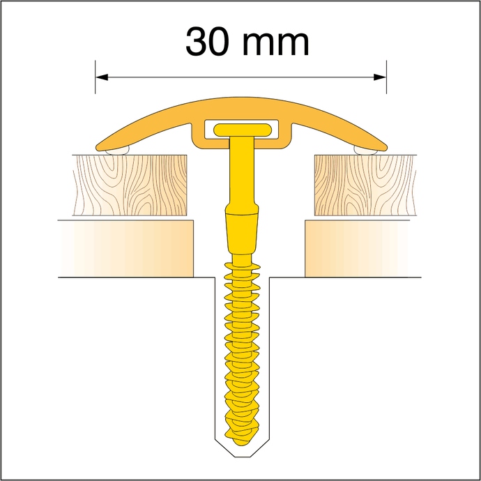 PVC door floor trim30mm Wide for wooden, laminate, carpet, vinyl ortiledfloors