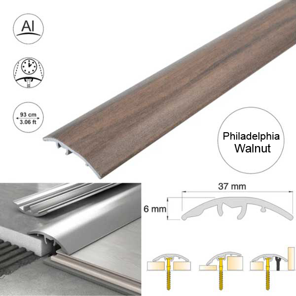 Philadelphia Walnut Laminate Floor Edge Profile Trims Door Threshold 2m Long