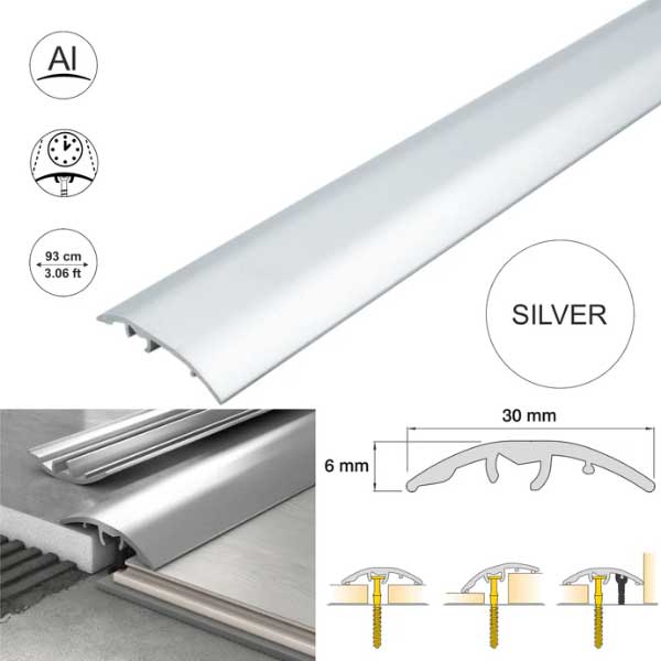 Silver 30mm Aluminium Door Bar Threshold Strip for Multi-Purpose Floor Trim