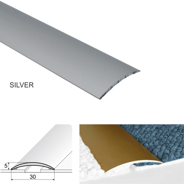 Silver 30mm Anodised Aluminium Self Adhesive Door Threshold floor trim