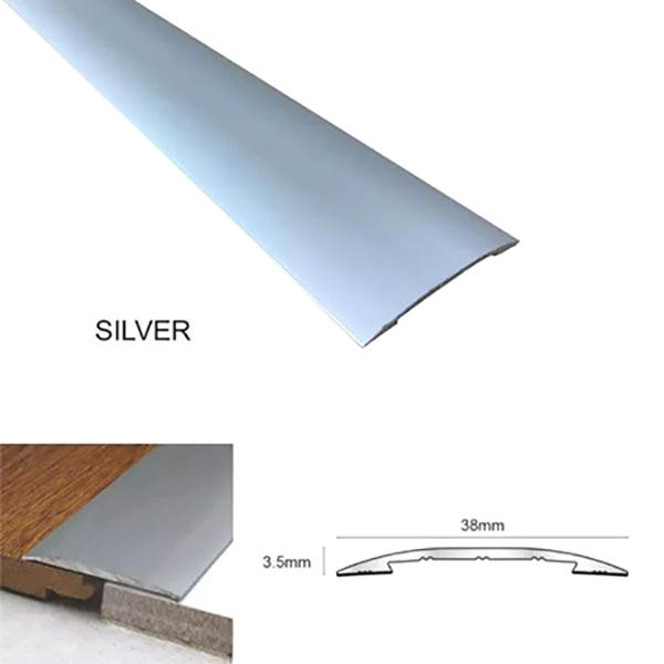 Silver 38mm Self Adhesive Euro Cover Strip Wood Vinyl Tile Door Bar Threshold Trim