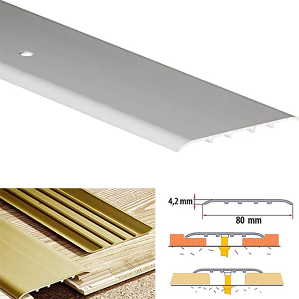 Silver Aluminium Door Bars Threshold Carpet Cover