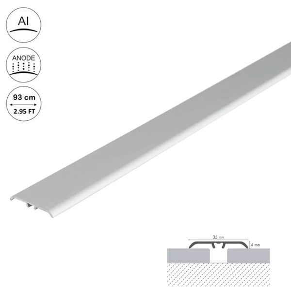Silver Aluminium Door Bars Threshold Strip Transition Trim Laminate Tiles