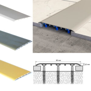 Silver Push In Profile Cover Aluminium Door Bars Threshold