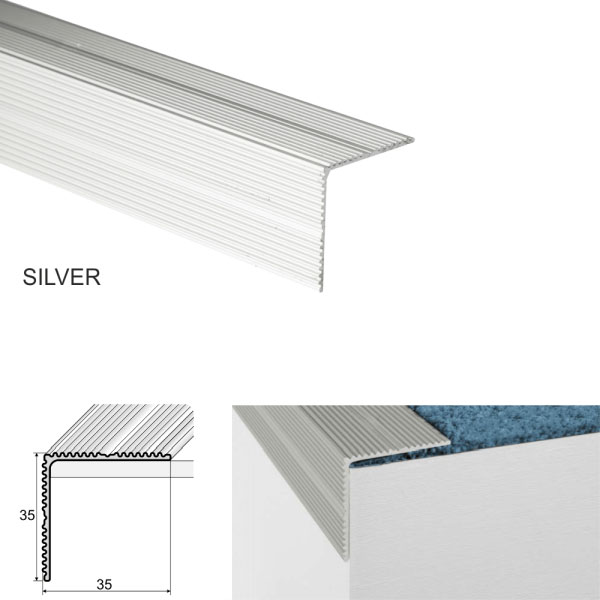 Aluminium Self Adhesive Stair Edge Protection Nosing Trim - Image 11
