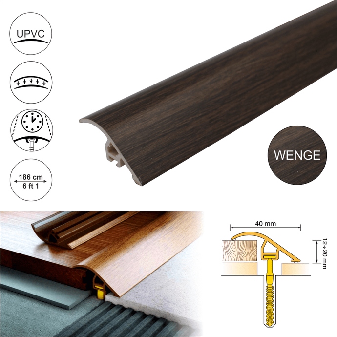 Venge 40mm Wood Effect UPVC Door Threshold