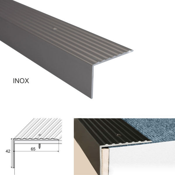 inoxNon Slip Heavy Duty Aluminum Stairs Nosing For Stair Treads